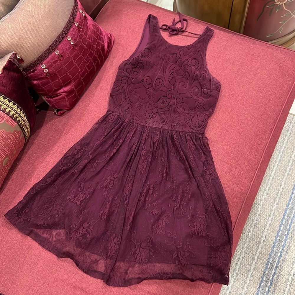 Burgundy lace dress